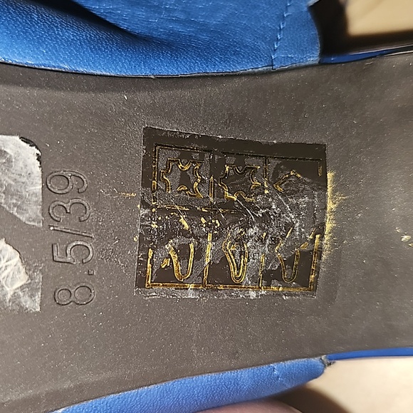 Miz Mooz Blue Leather Lace-up Heeled Pumps - Picture 9 of 14